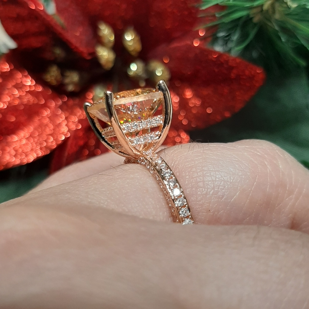 Champagne Cubic Zirconia Ring - Picture 11 of 11